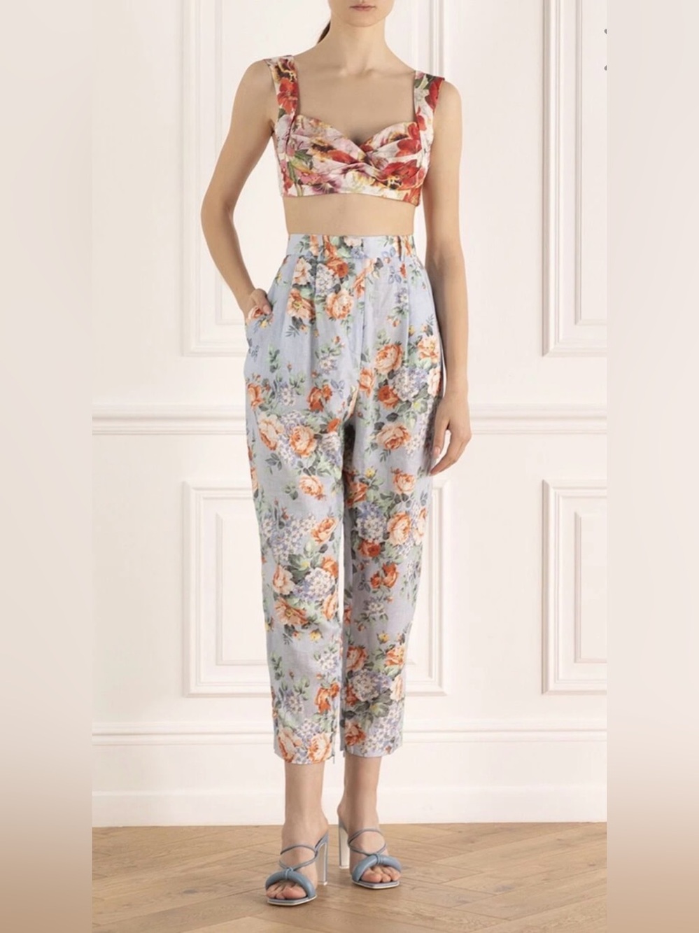 Zimmermann Floral Linen Pants Size 0